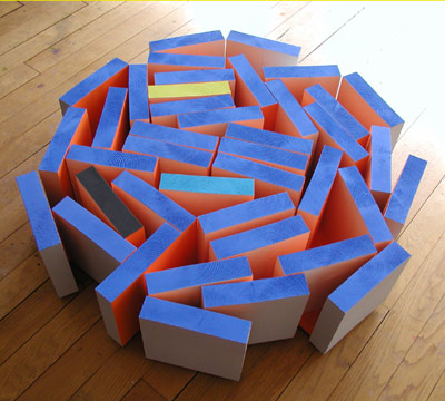 Fleur Bleue sculpture peintes